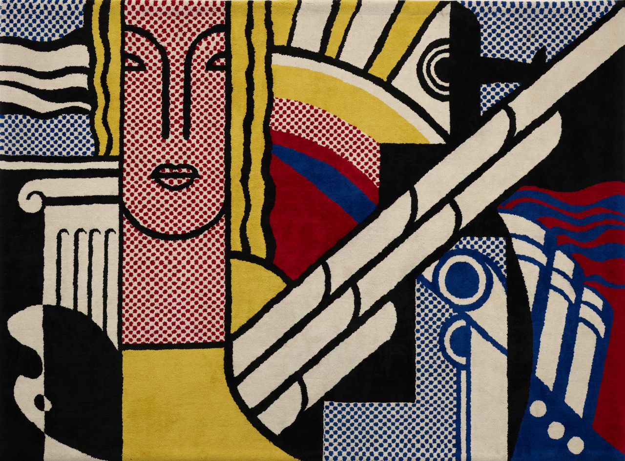 Roy Lichtenstein: Modern Tapestry, 1967, 274,3 × 365,8 cm, Wolle, geknüpftes und geschnittenes Florgewebe
